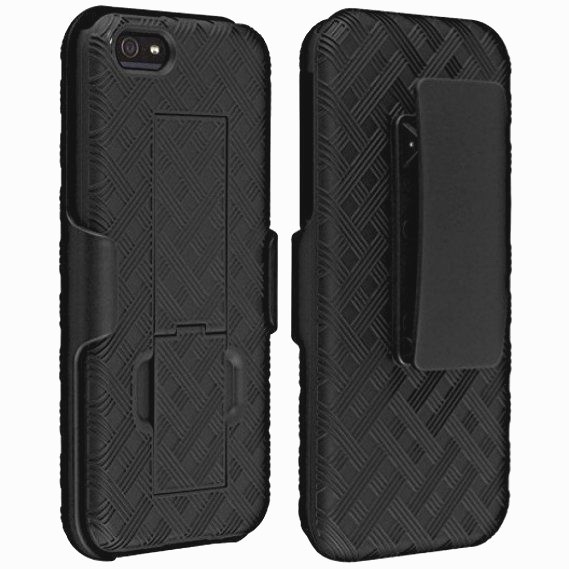 Verizon Brand Apple iPhone 5c Shell/Holster Combo Case with Kickstand in Black