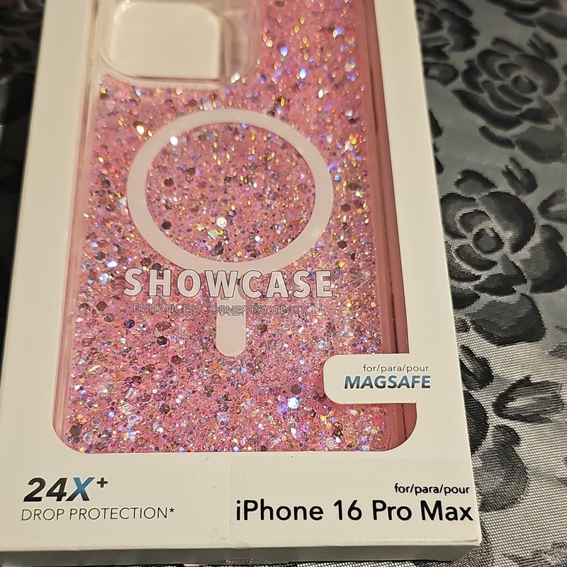 Showcase Glitter Pink MagSafe Case for iPhone 16 Pro Max Slim Lightweight