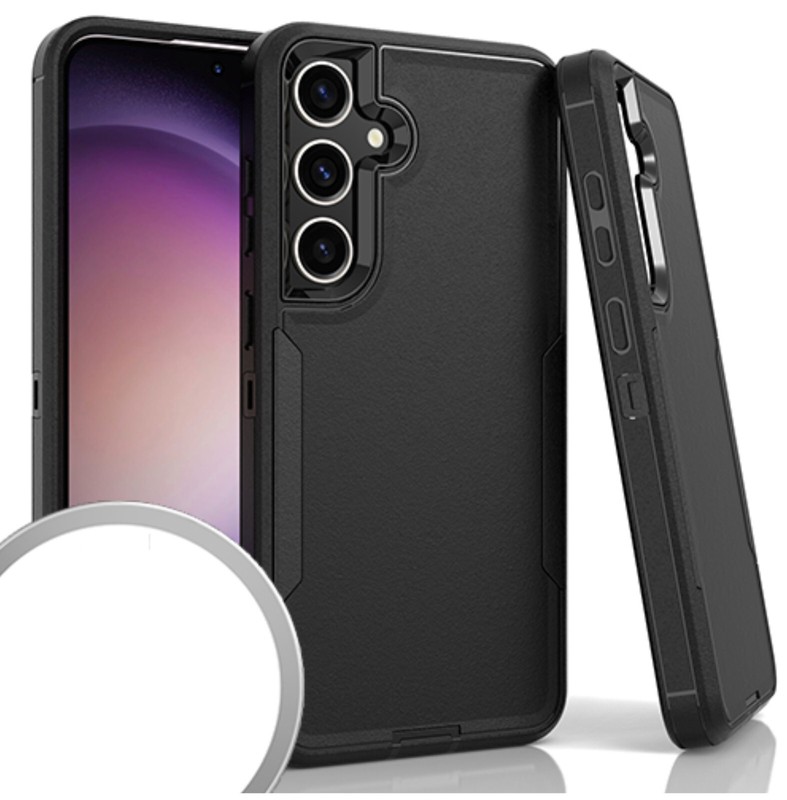 For Samsung Galaxy S25 SM-S931 Tough Hybrid Case Phone Cover + Tempered Glass