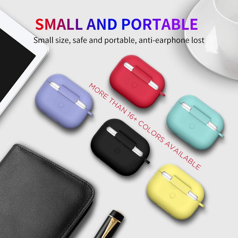 Silicone Case Cover with Keychain Protective Skin for Apple AirPods Pro Gen gallery