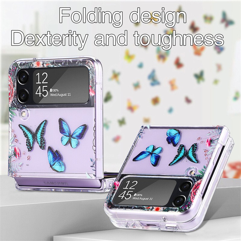 Shockproof Butterfly Ultra Slim Hard PC Case Cover For Samsung Galaxy Z Flip 4 gallery