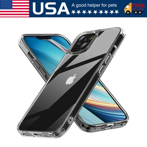 For iPhone 15 14 13 12 11 Pro Max Mini Soft Silicone Clear Cover Shockproof Case