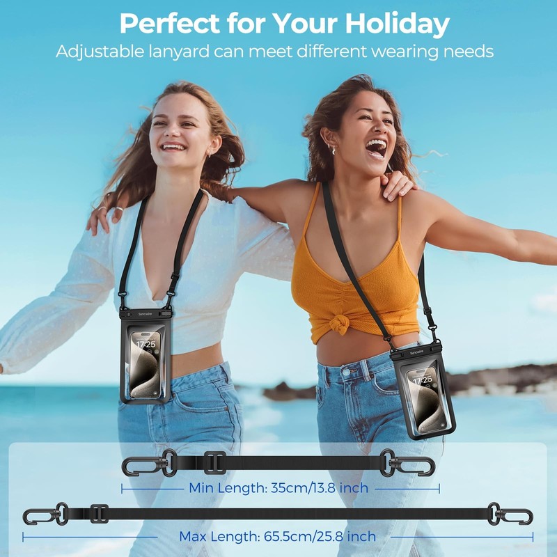SYNCWIRE Waterproof Phone Case, 2-Pack IPX8 9.76 x 6.18 x 0.75 inches, Black gallery