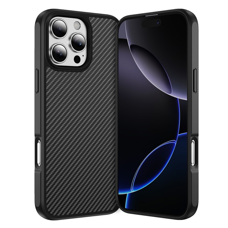 For iPhone 16e 16 Pro Max 15 14 13 Case Carbon Fiber Textured Shockproof Cover