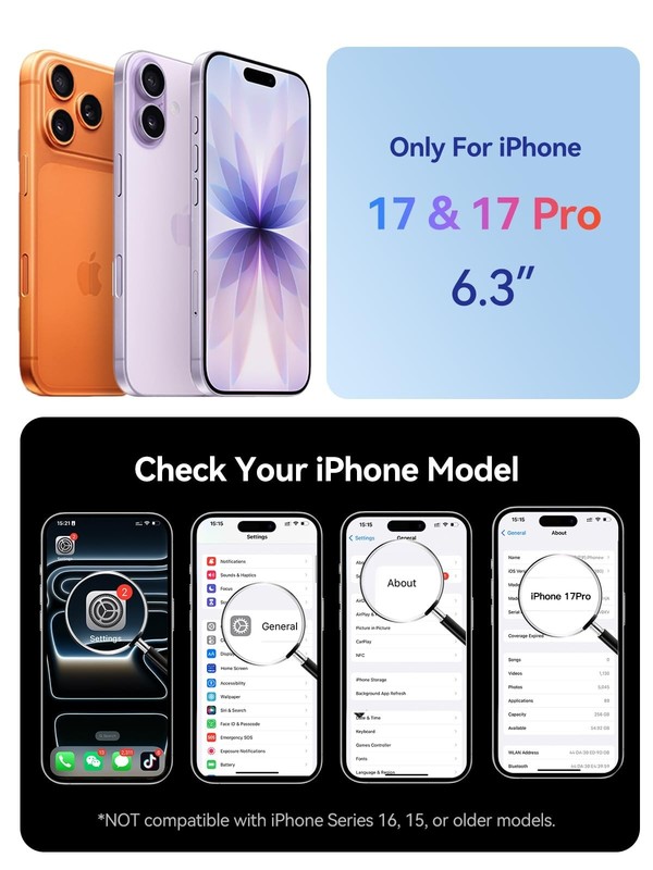 NEWDERY 9300mAh Wireless Charging Battery Case for iPhone 17/17 Pro Power Bank gallery