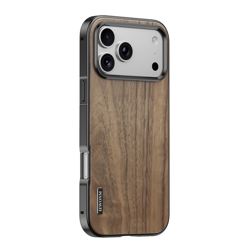 For iPhone 17 Pro Max/17 Pro Magnetic Wood Grain Case Shockproof Mag Safe Cover
