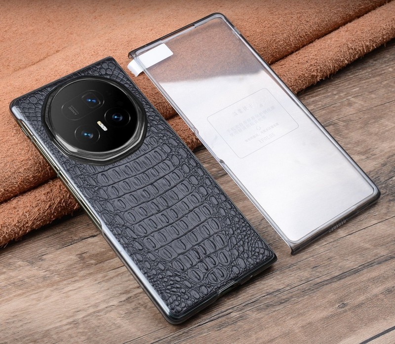 Genuine Cow Leather Thin Case For Honor Magic V5 Crocodile Cover Glass Protector gallery