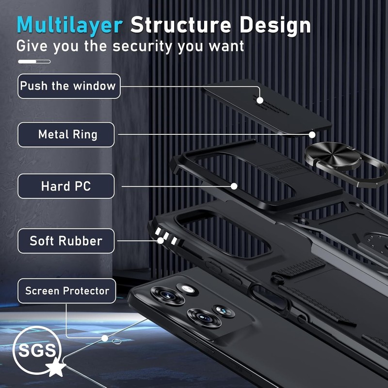 Durable Moto G Power 5G 2025 Phone Case With Kickstand And Free Screen Protector gallery