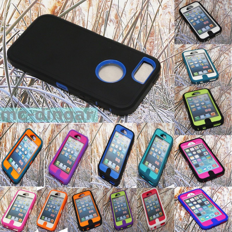 Heavy Duty Hybrid Combo 3 in 1 Build in with Screen Case Cover For IPHONE 5 5S