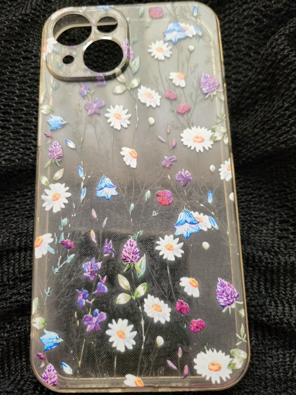 Apple iPhone 14 Cases, Set of 3, Hard Plastic Clear Cases, Mixed Floral Patterns gallery