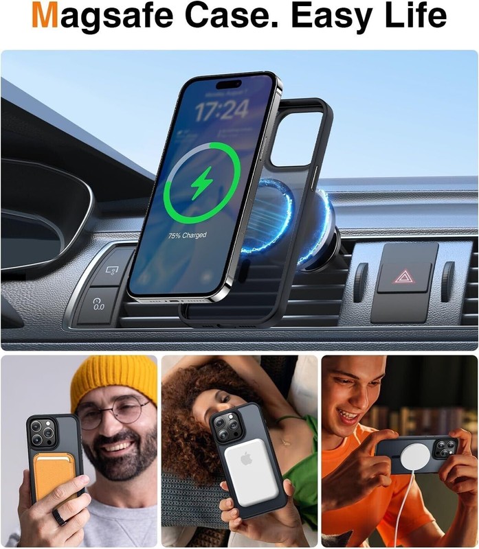 For iPhone 14/Pro/Plus/ Pro Max Frosted Case Mag Safe Shockproof Cover gallery