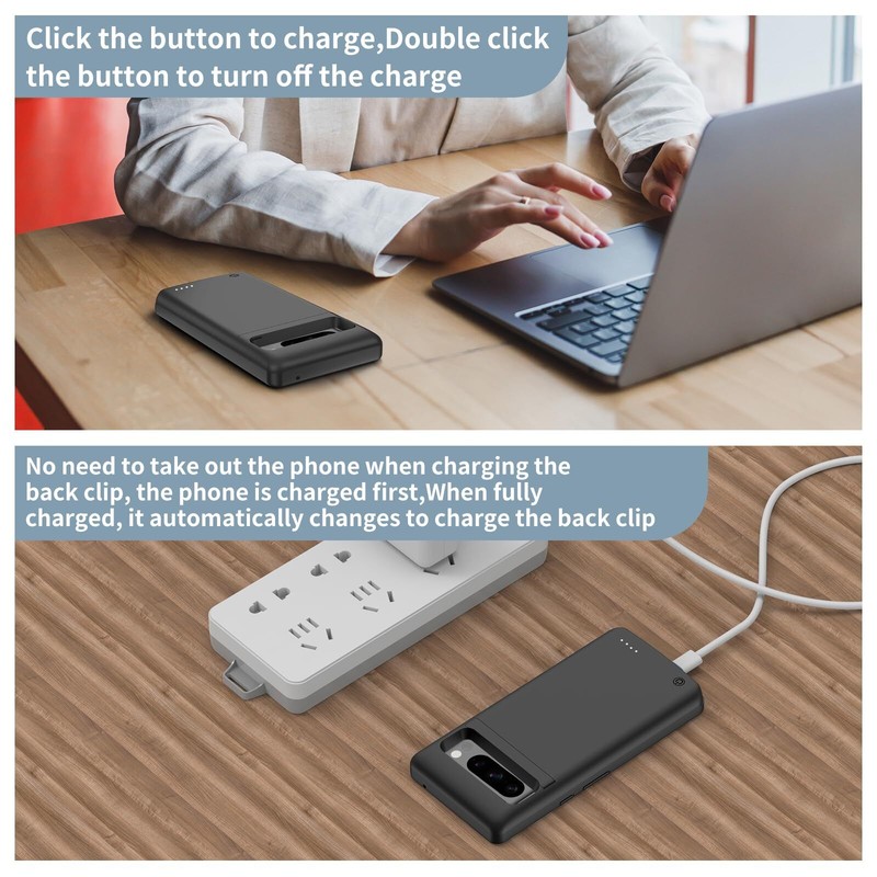 Wireless Charging Cover for Google Pixel 8 Pro Battery Charger Case Power Bank gallery