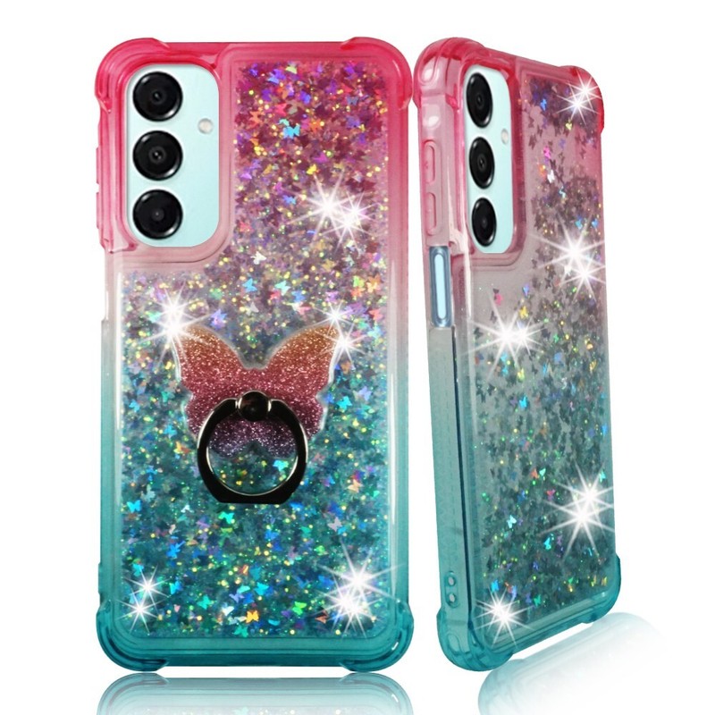 For Samsung Galaxy A17 5G 2026 Liquid Glitter Bling Case Cover Phone Ring Stand