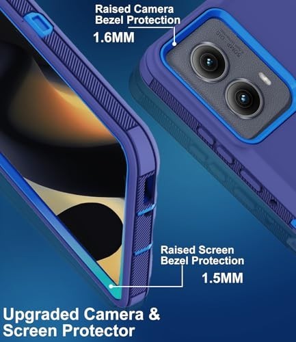 Heavy Duty Phone Case for Motorola Edge 2024, 3-in-1 Rugged Full Body Cover + 2 gallery