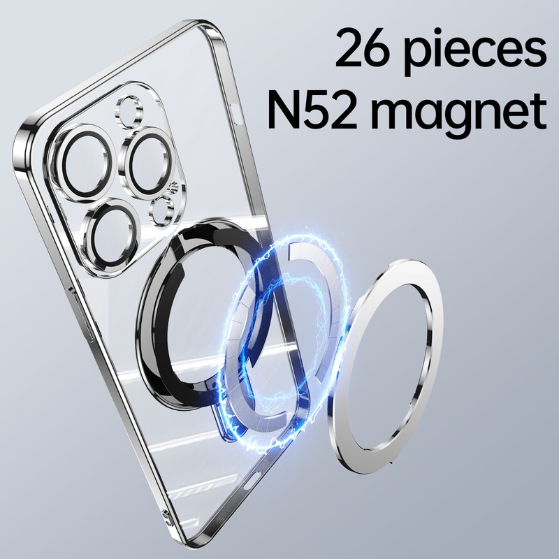 For iPhone 15 14 13 12 Pro Max Magnetic Case with MagSafe Stand Camera Protector gallery