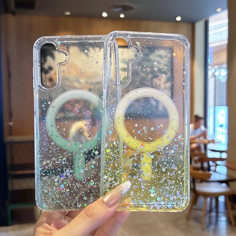 For Samsung Galaxy A16 A26 A36 A54 5G Silicone Gradient Glitter Mag Safe Case gallery
