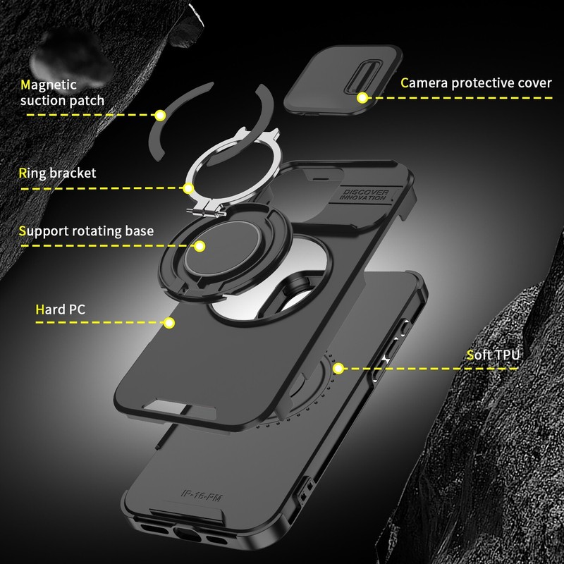 For iPhone 17 Pro Max 16 15 14 13 12 Rugged Magnetic Case W/Ring Camera Cover AU gallery