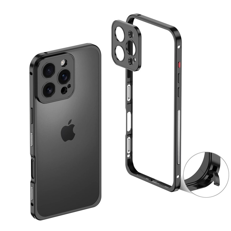 Slim Metal Bumper Frame Case with Metal Lens Cap For iPhone 16 Pro Max/16e/15/14