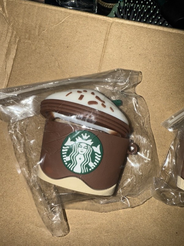 5 pc Starbucks Silicone Ice Cream AirPods Case Keychain Cup Design Lid gallery