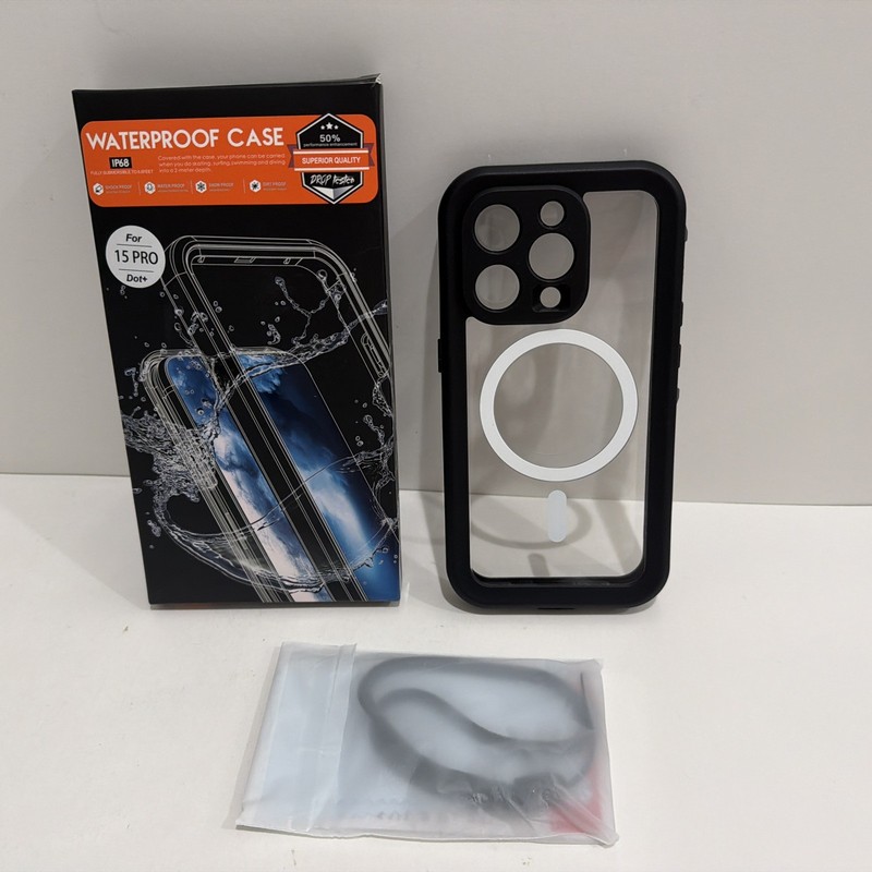 IP68 Waterproof iPhone 15 Pro Case, Full Body MagSafe Drop Protection Black gallery