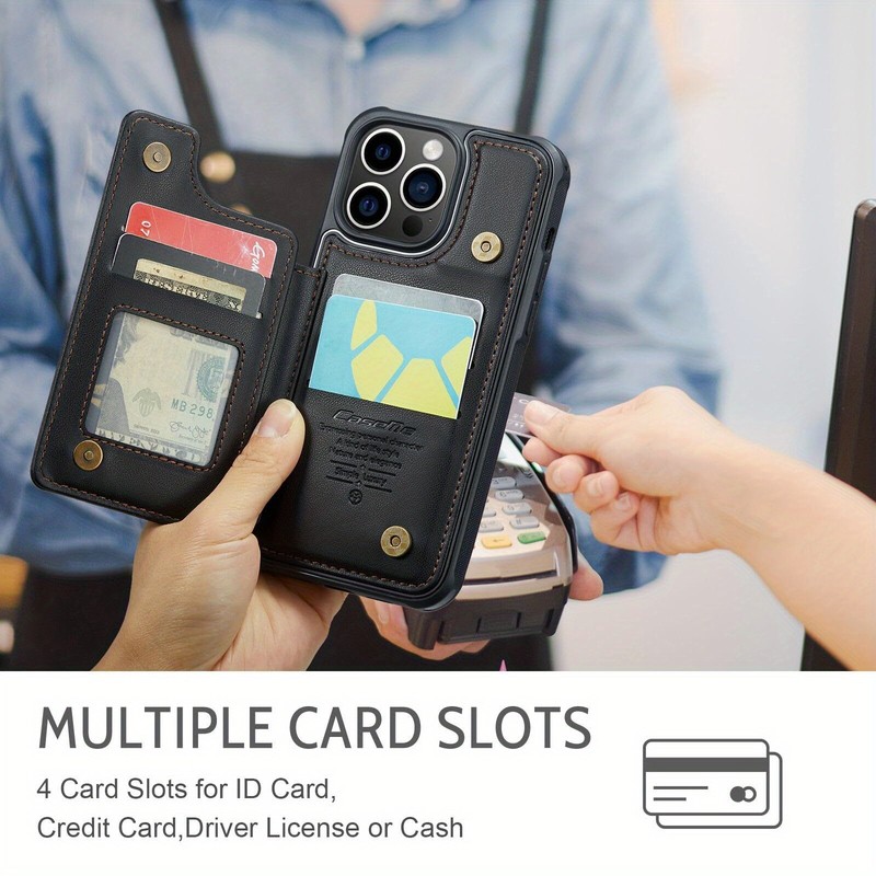 For iPhone 16 15 14 13 12 11 Pro Max Plus XR XS Max Wallet Case with Card Holder gallery