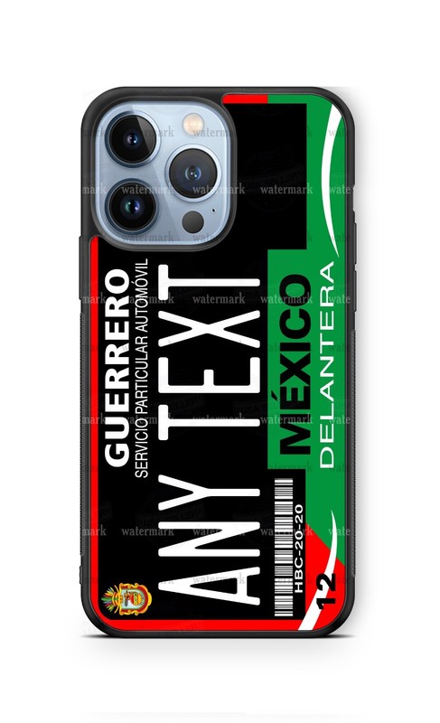 GUERRERO Mexico RED 12 Black License Plate Phone Case for iPhone Samsung google