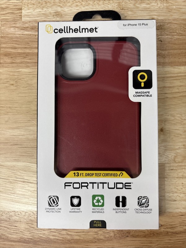 Cellhelmet Fortitude Series MagSafe Case For Apple iPhone 15 Plus, Scarlet Red