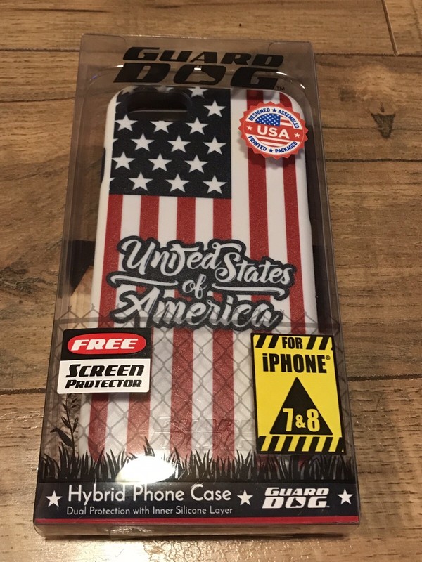 Guard Dog United States Flag Hybrid Case for iPhone 7/8 *Free Screen Protector*