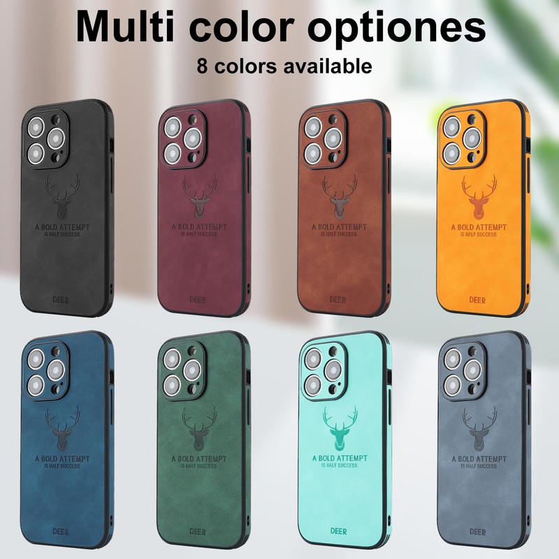 For iPhone 15 14 Plus 13 MagSafe Magnetic Leather Cover Elk Deer Back Case gallery