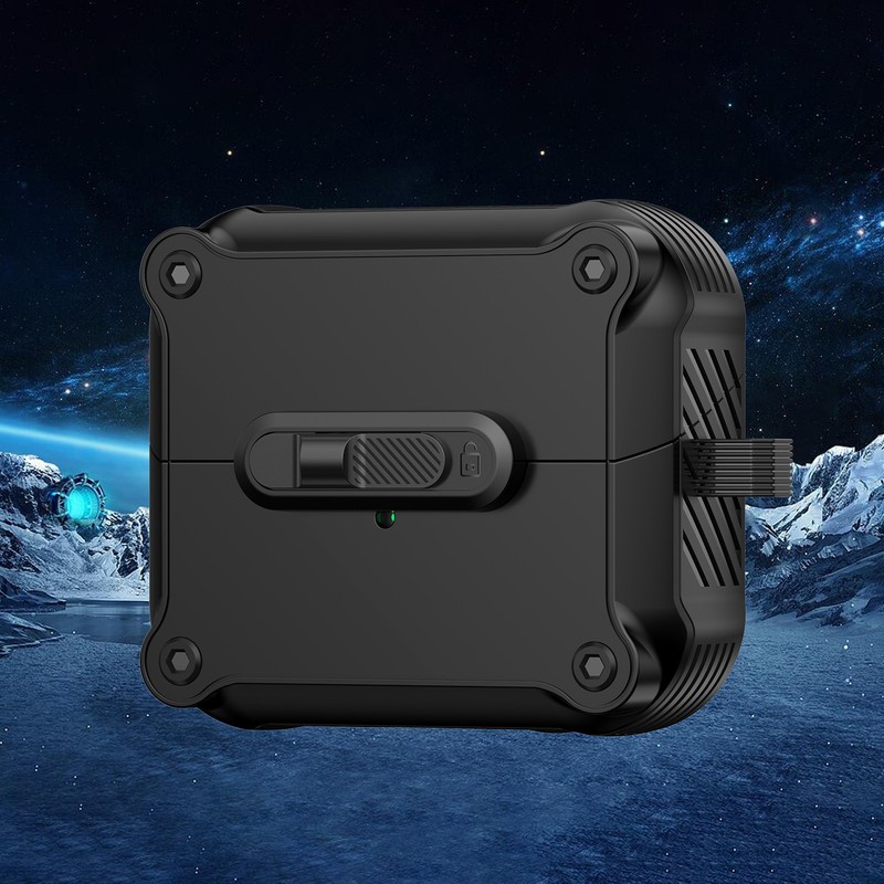 For Samsung Galaxy Buds 3/3 Pro/3 FE Shockproof Armor Lock Case Cover+Keychain