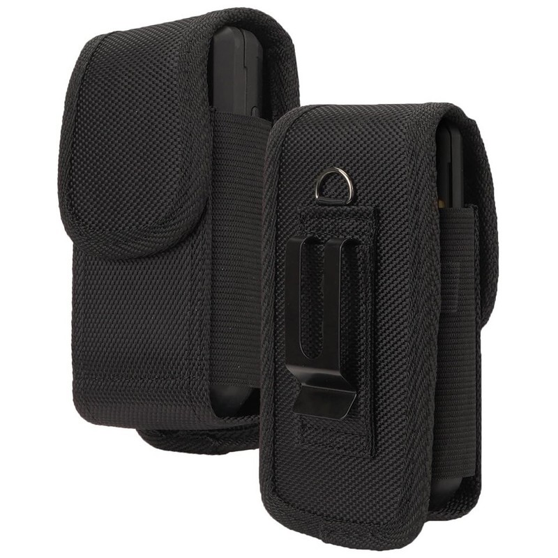 Flip Phone Case with Metal Belt Clip & Secure magnet Closure Nylon Universal fit