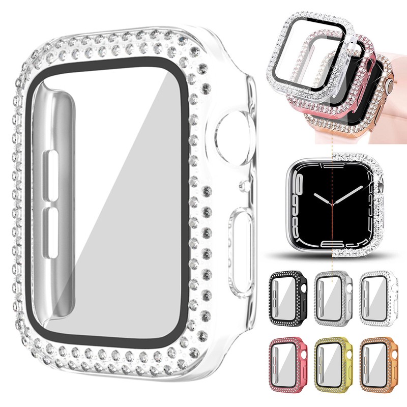 Bling iWatch Strap Case For Apple Watch Series 8 7 6 5 4 3 2 1 SE 38 41 42 44 45