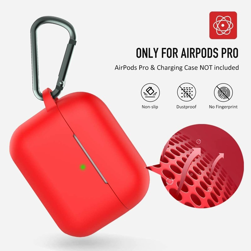 For AirPods Pro Silicone Protective Case Shockproof Cover + Fur Ball Keychain gallery