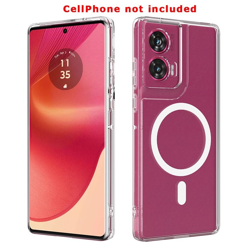 1x Magnetic TPU Edge + Hard Transparent PC Potective Case Fits Motorola Moto G35 gallery