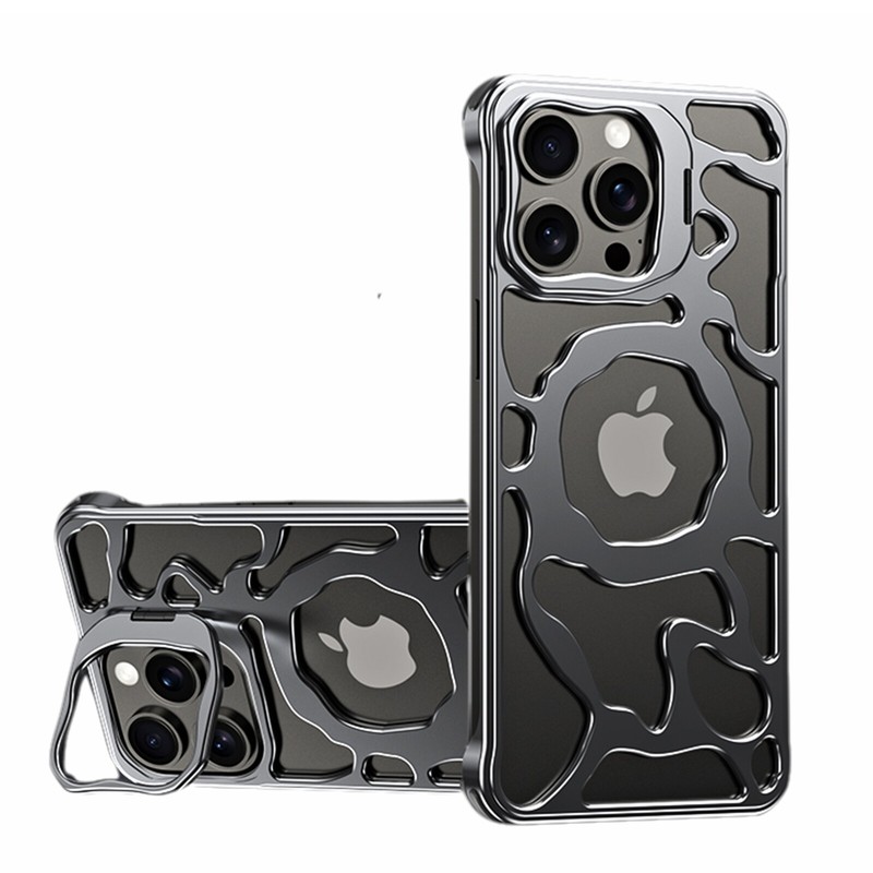 For iPhone 16/15 Pro Max 14 13 Mag Safe Magnetic Aluminum Alloy Stand Phone Case gallery