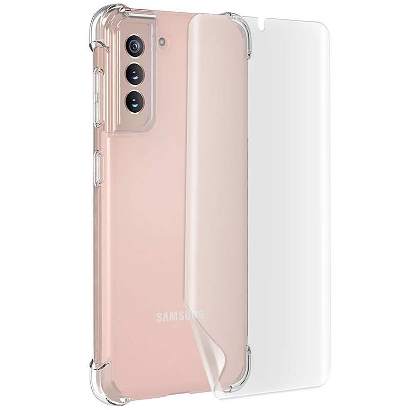 Bubble-Free Hydrogel Screen Protector TPU Case for Samsung Galaxy S21 SM-G991U1