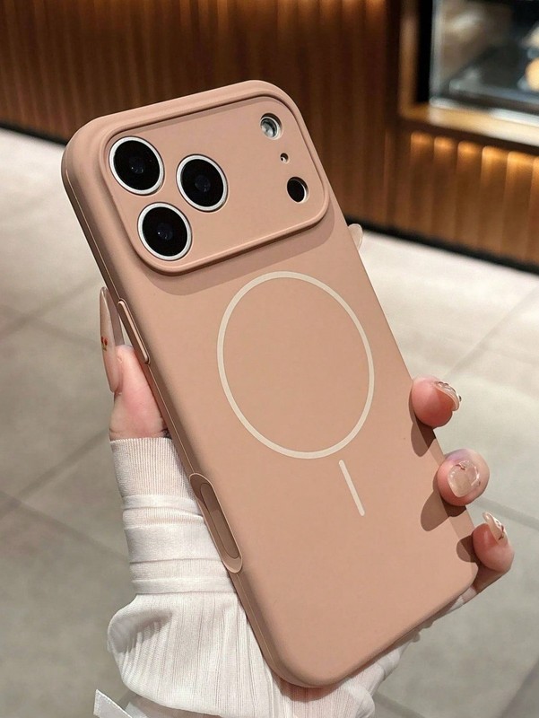 Desert Gold Magnetic Liquid Silicone Case For iPhone 12 To 17 Pro Max