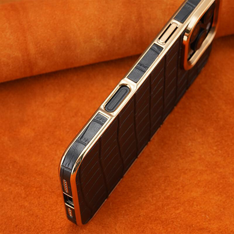 Genuine Leather Crocodile Pattern Case For iPhone 16 Pro Max 16 Shockproof Cover gallery