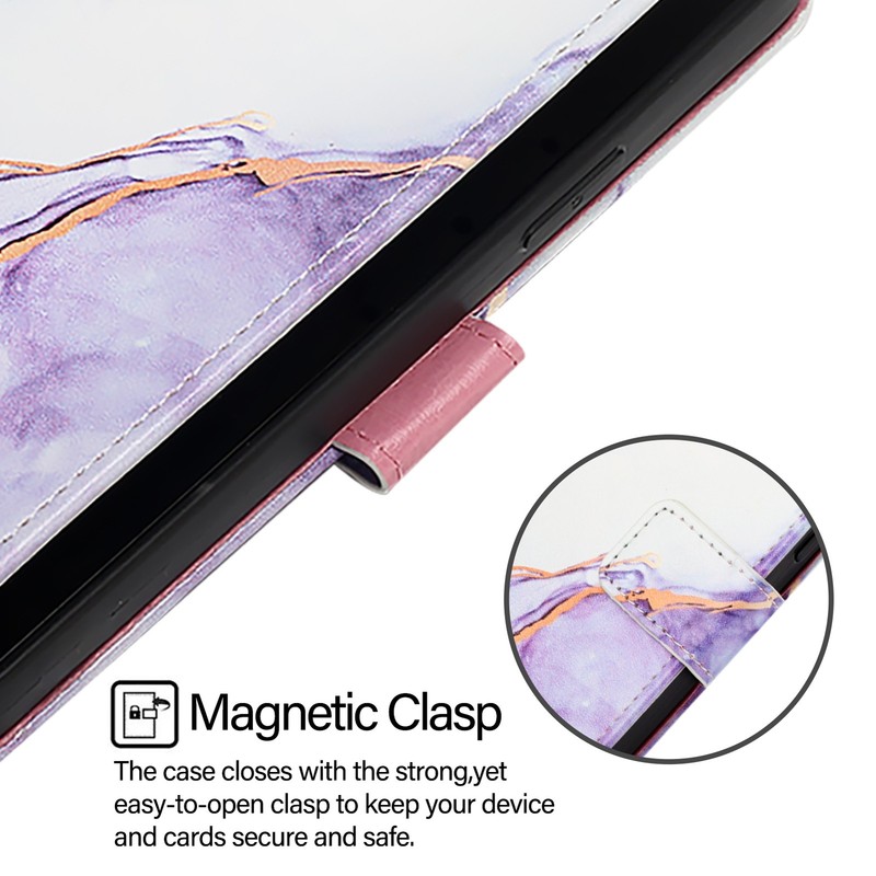 For Various Phone Crossbody Marble Card Wallet Case Flip Stand Phone Cover Women gallery