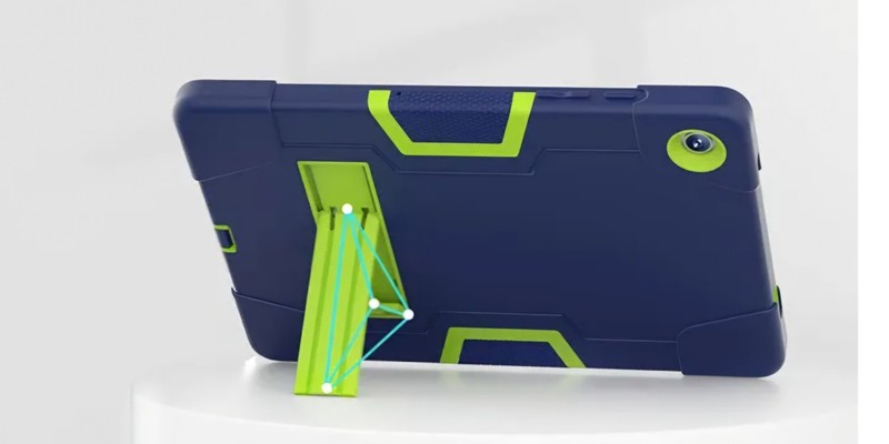 Samsung GalaxyA9+ Tablet Mil-Grade Shockproof Case Navy/Neon Green Pre-owned gallery