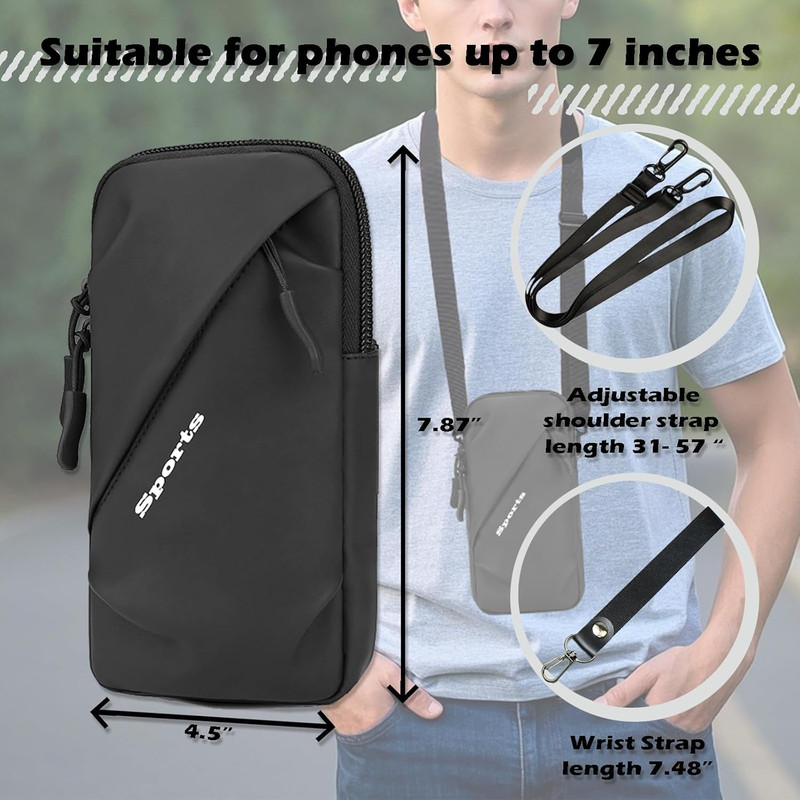 Cell Phone Sleeve Pouch with Adjustable Crossbody Strap Neck Lanyard and Wrist S gallery