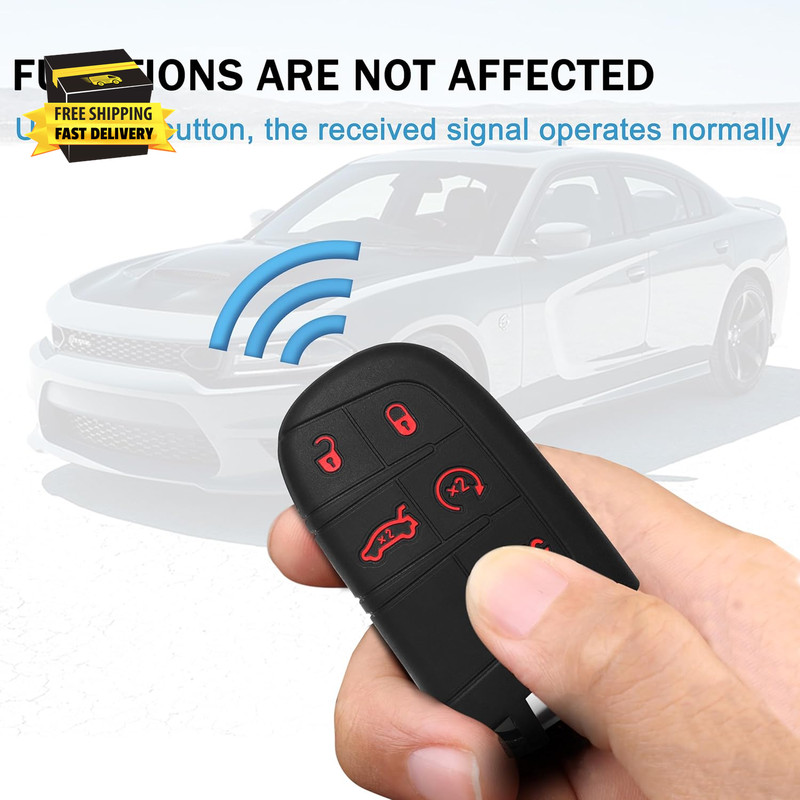 1 Pack Silicone Key Fob Cover Protector for Challenger Charger Durango Journey D gallery