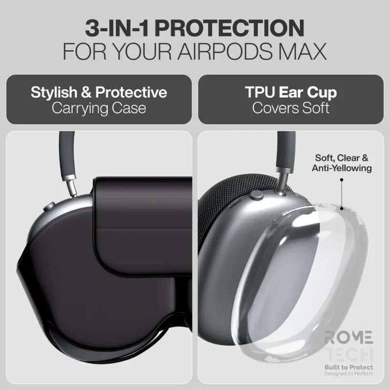 Protective Leather Skin for AirPods Max – Headband & Ear Cup TPU Cover Case gallery