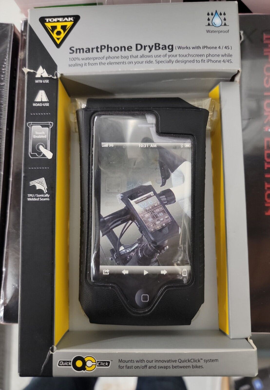 Topeak SmartPhone DryBag: Fits iPhone 4/4S Bicycle handlebar & Stem mount black