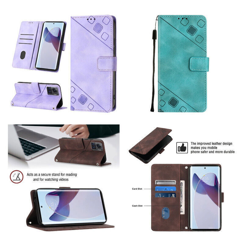 Strap Skin Leather Wallet Phone Case For Motorola G35 G G35 E14 G57 G34 Edge 70 gallery