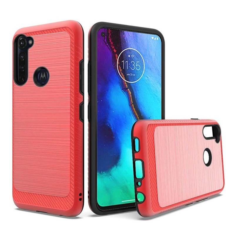 GSA Brushed hybrid Case w/Edge Design for Moto G Stylus 2020 – Red