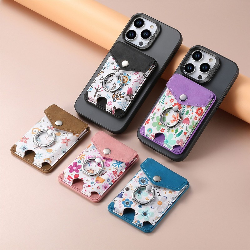 For iPhone 17 16 15 14 13 12 PU Leather Mag Safe Wallet Card Pocket Ring Stand gallery