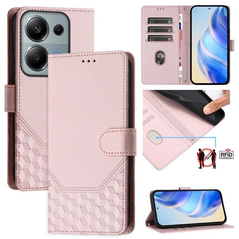 Grid Leather Wallet Phone Case For Motorola G15 G35 G 5G G35 E14 G34 Edge 70