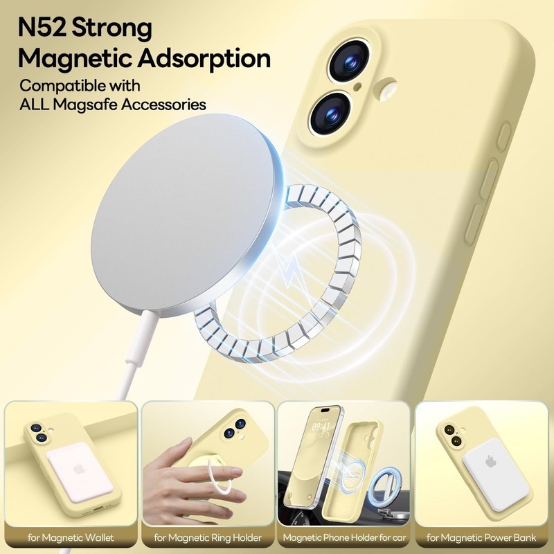 LOVE 3000 Designed for iPhone 17 Case, Premium Silicone. Creamy Yellow gallery