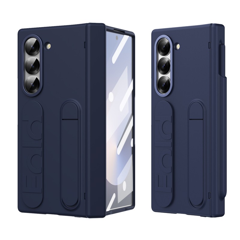 For Samsung Galaxy Z Fold 6 5 4 3 Anti-Drop Hinge Case with Strap & Kickstand